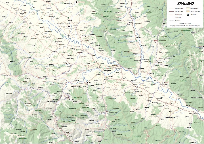 Map of Kraljevo Area