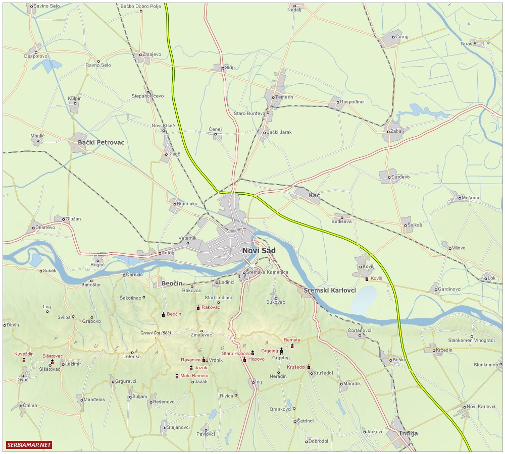 karta novog sada Serbiamap.Net: Reljefna mapa Novog Sada i okoline karta novog sada